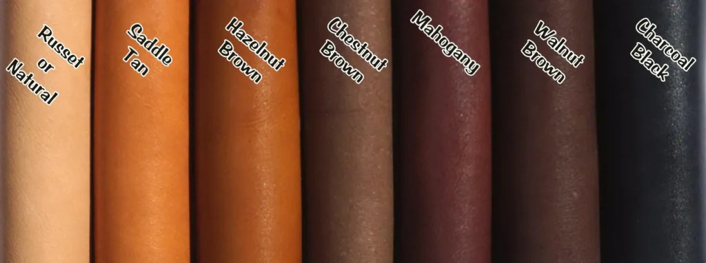 Shoe leather color chart