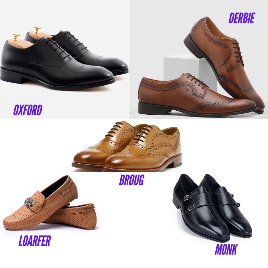 Different names of men's special occasion shoes 